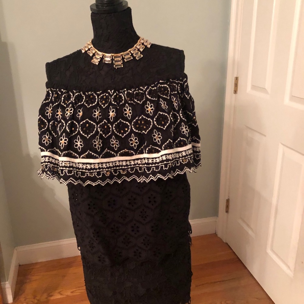 Off the shoulder lace top from Anthropologie.